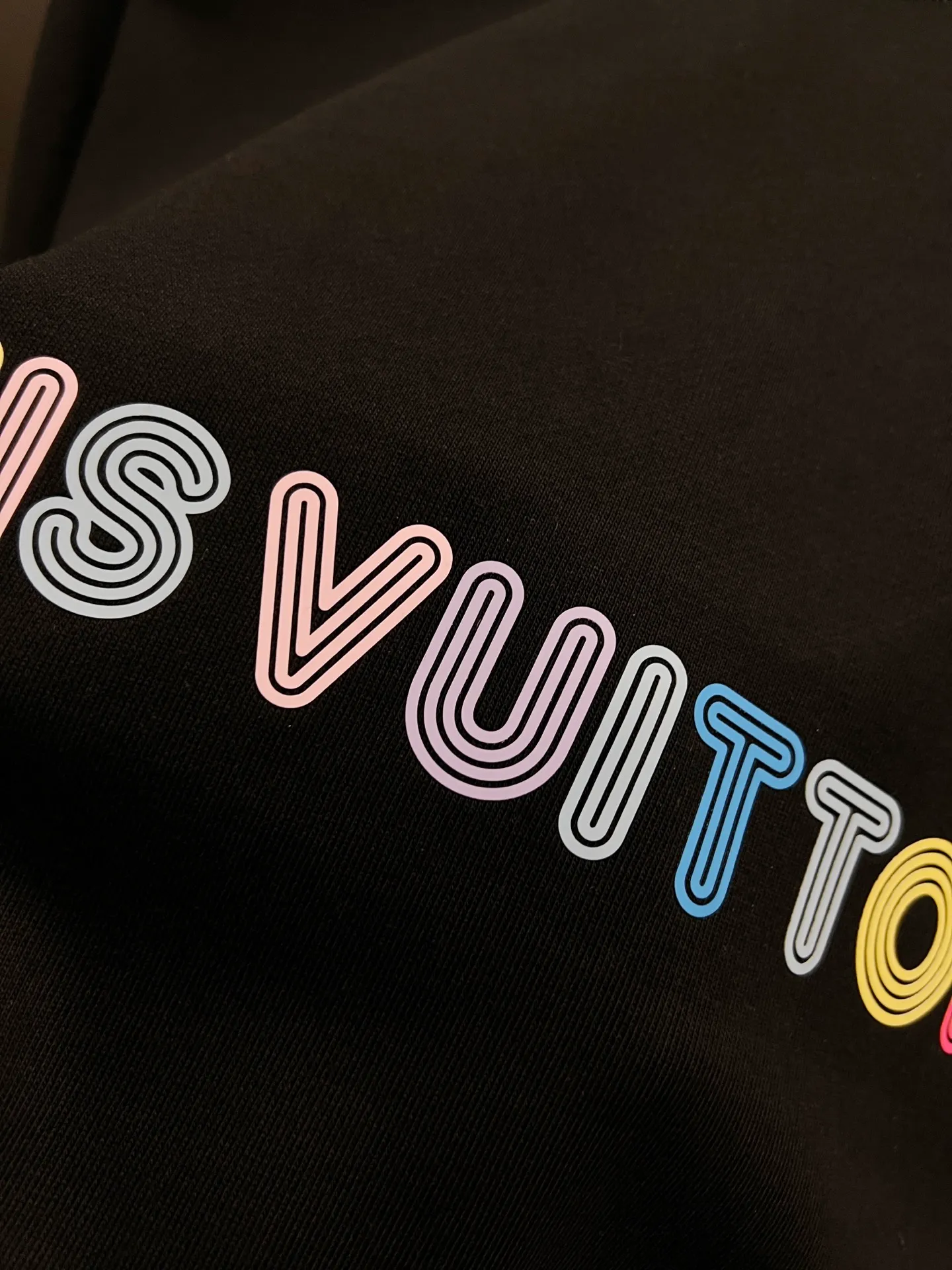 🅿️260 1v Louis* 2025 Autumn and Winter New Style Customized Double Yarn Fabric Round Neck Long Sleeve Sweater Classic Letter Foaming Technology High-End Version! The same loose version for men and women S M L XL XXL five sizes color black white